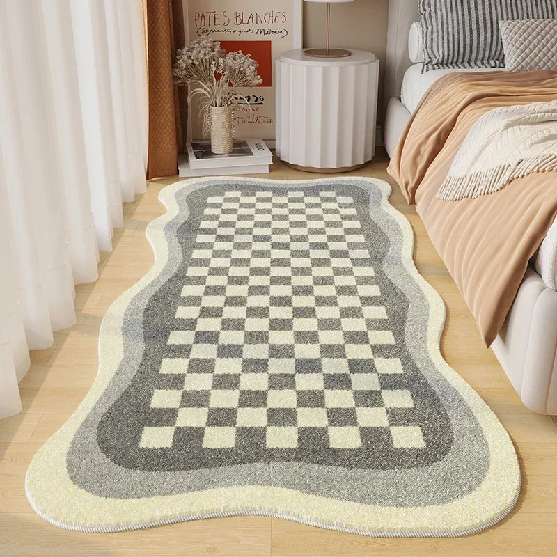 VIKAMA Simple Cream Wind Living Room Bedroom Soft Bedside Rug Home Non-slip Thickened Imitation Cashmere Carpet