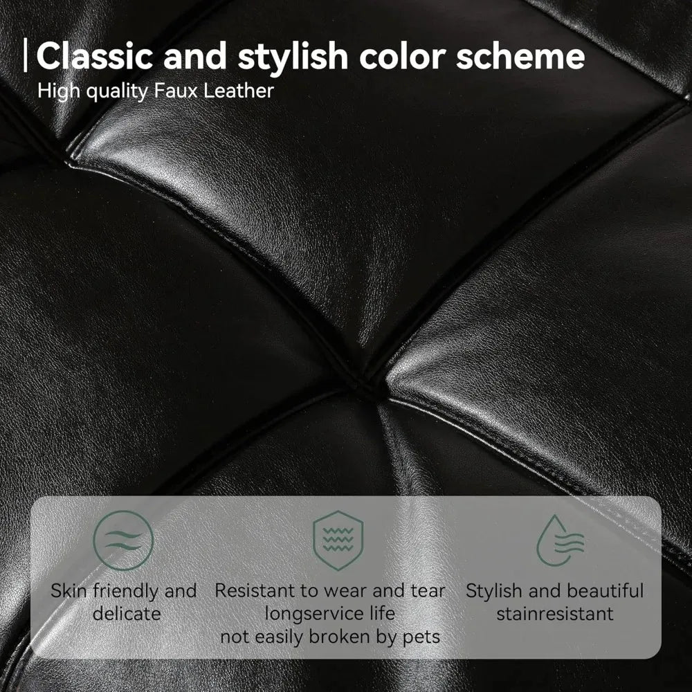 71" L Covertible Futon Sofa Bed,Faux Leather Futon Couch, Memory Foam Modern Loveseat Sleeper, Small Splitback Sofa Couch