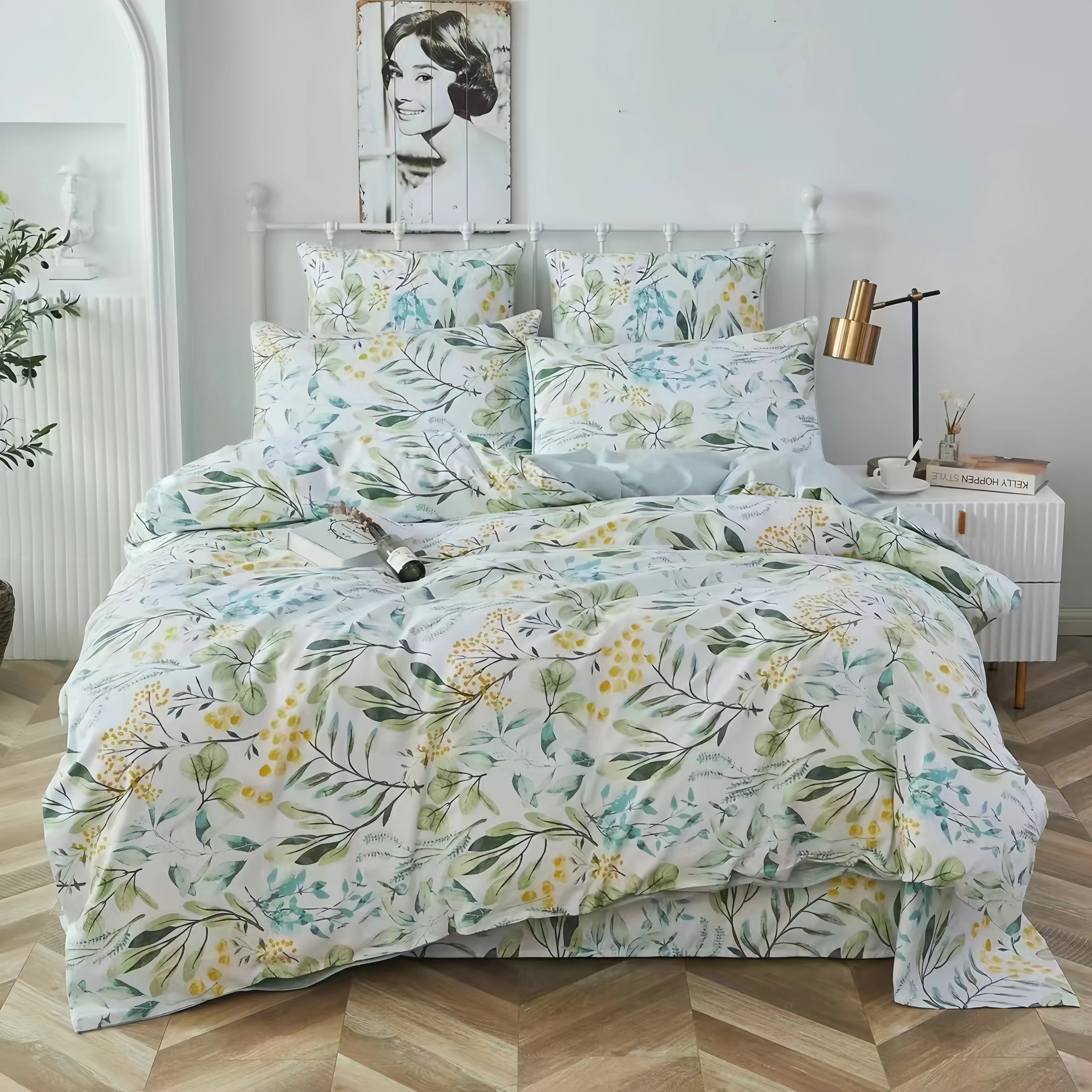 US Size Print Egyptian Cotton Bed Sheets Set, 100% Egyptian Cotton, North American country style,  Customize Size 11  To 20