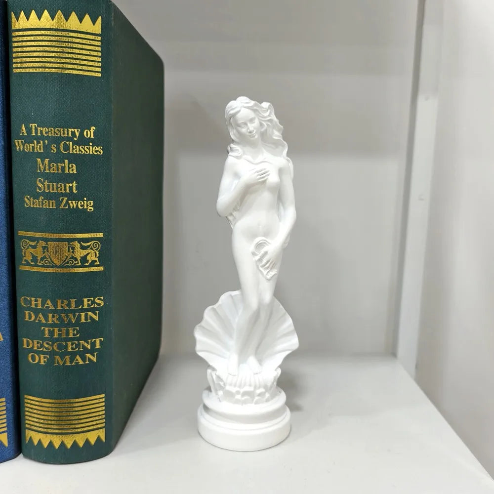 18cm Aphrodite Statue Resin White Greek Sculpture The Birth of Venus Figurines Bookshelf Desktop Decor Classical Renaissance