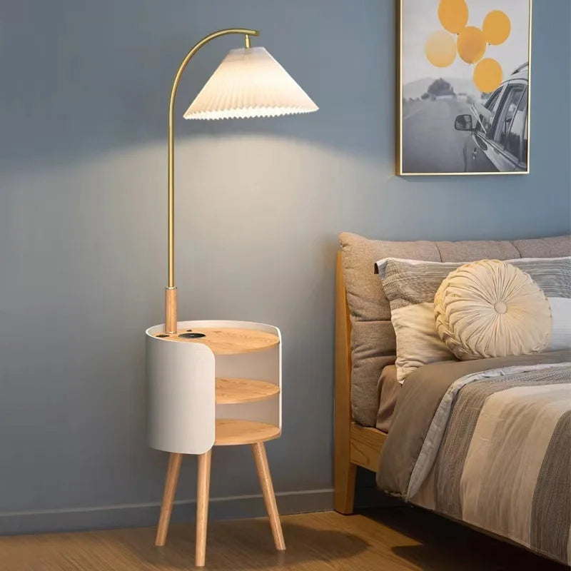 Scandinavian Luxury  with Side Table Round Nightstand for Living Room Sofa Bedside Lighting Room Decoration Light Floor Lamp LED