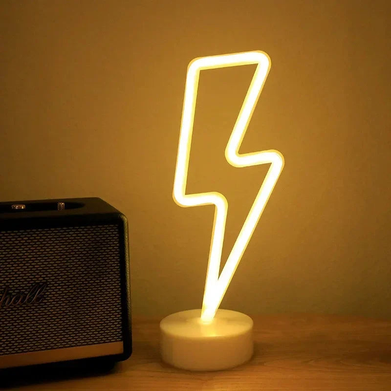 Battery/USB Power LED Neon Sign Light Holiday Flamingo Night Lamp Xmas Party Wedding Decoration Home Gift Cloud Heart Neon Light