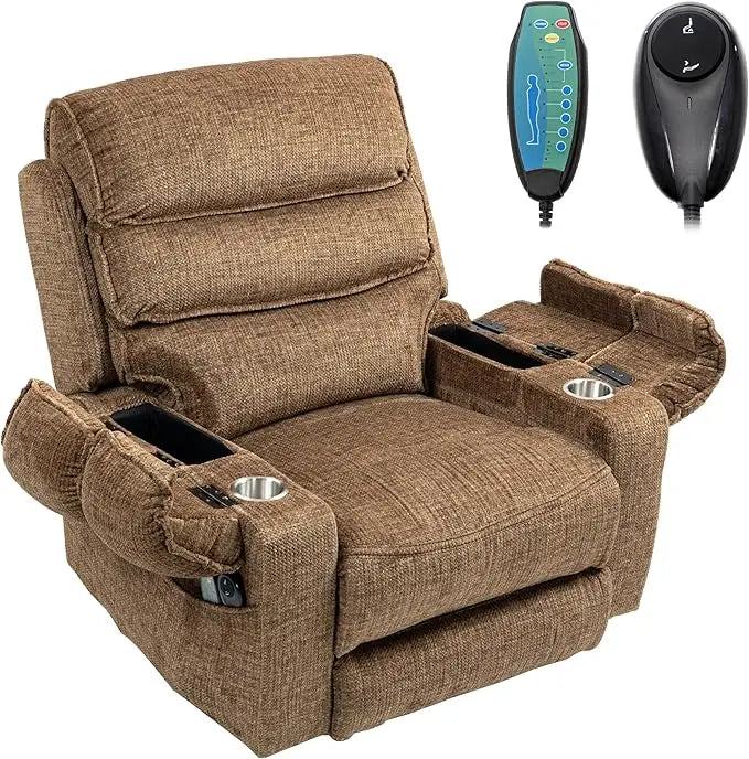 27in Extra Wide Power Lift Recliner Chair for Big Tall with Extended Footrest Heat Massage, Oversized Electric Lift Recliner Cha