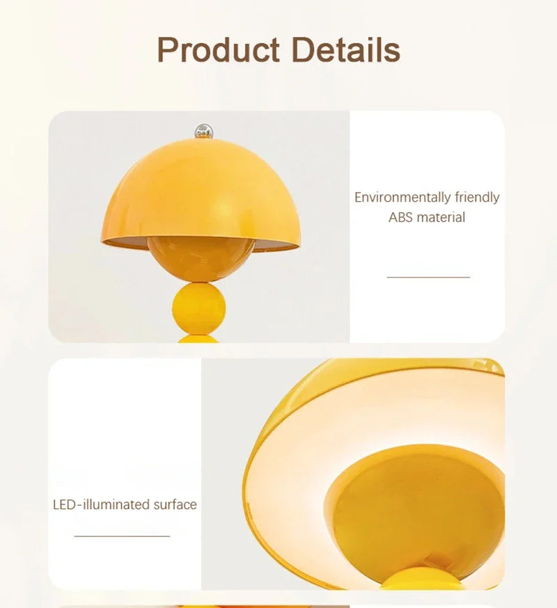 Nordic LED Flowers Table Lamp USB Dimmable Night Light for Bedroom Bedside Desk Lighting Home Living Room Decor