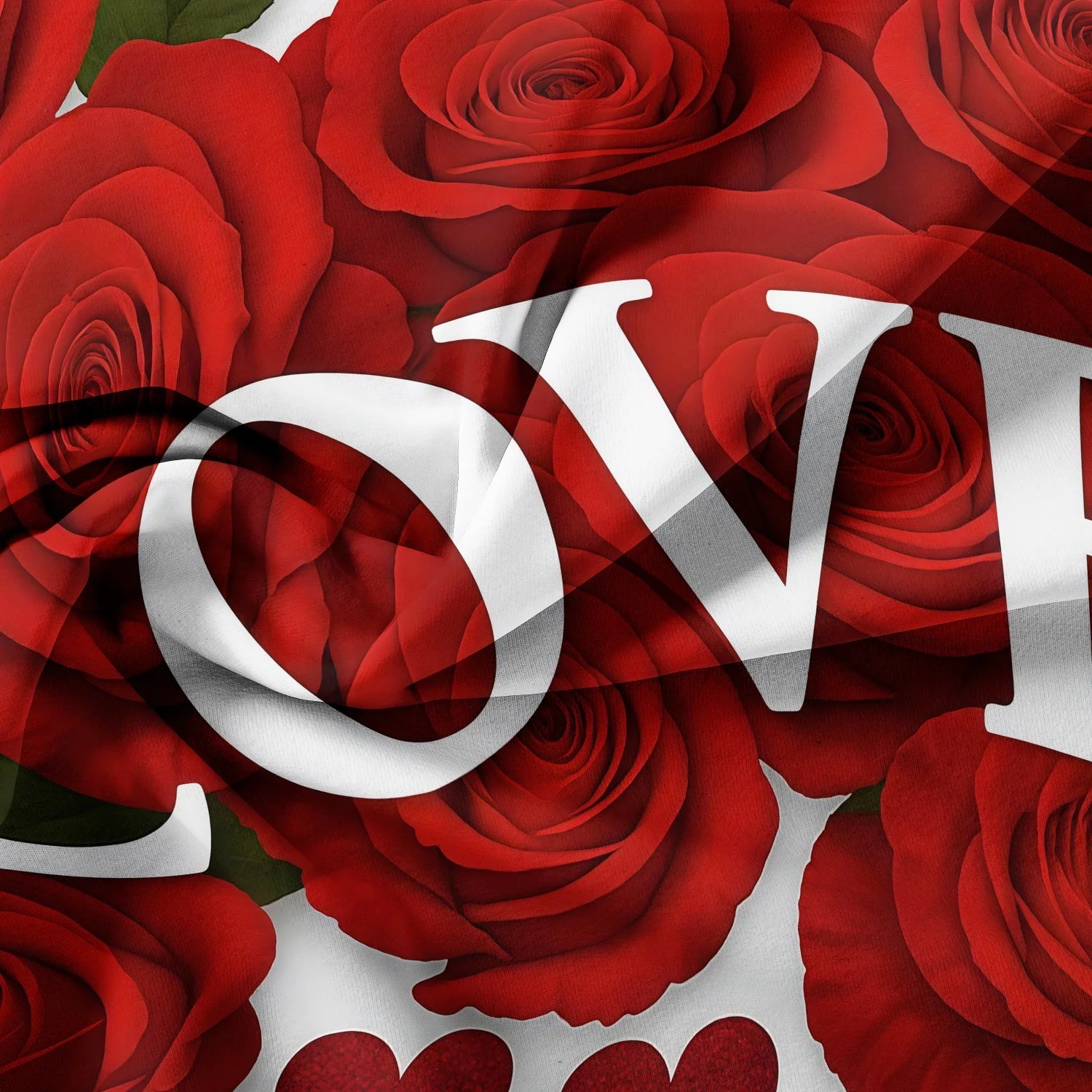 3pcs Valentine'S Day Romantic Rose Love Letter Pattern Duvet Cover Set, Bedding Set, Soft And Comfortable Duvet Cover Bedroom