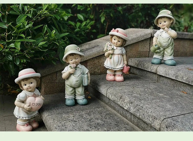 Outdoor Cartoon Garden in the Courtyard, Display Decorations, Landscape Sculpture, Resin Crafts