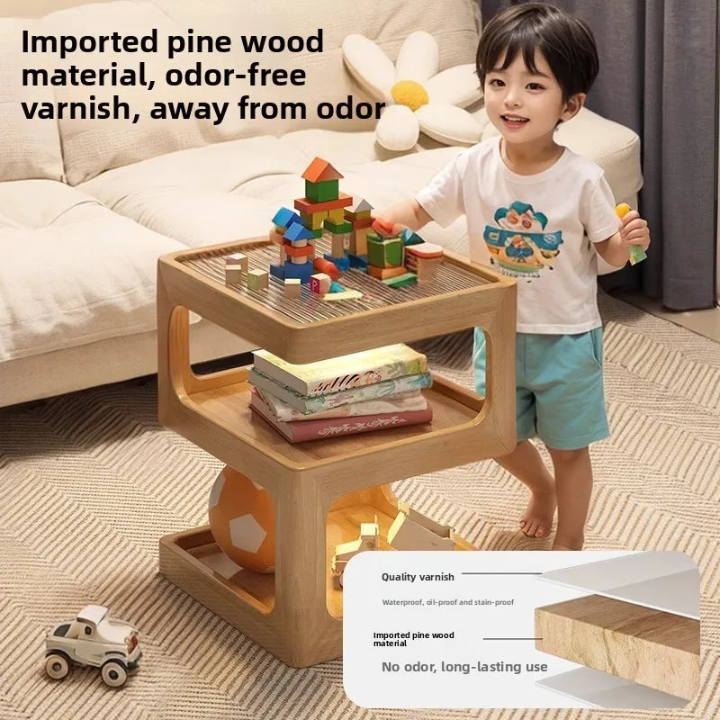 All solid wood bedside table Modern simple bedside table A few light luxury high-end home bedroom bedside storage table