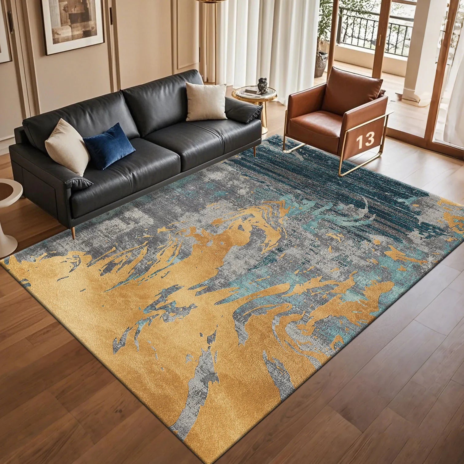 Modern Light Luxury Abstract Carpet for Living Room Coffee Tables Sofa Rugs Bedroom Soft Floor Mat