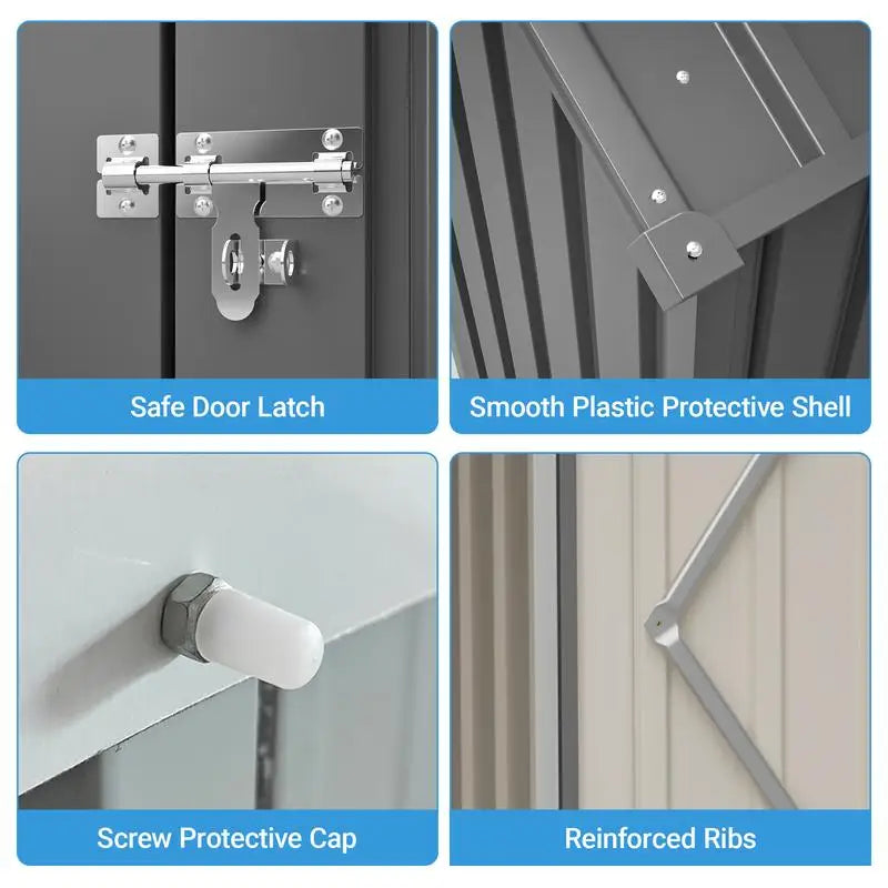 Outdoor Steel Storage Shed – 10 ft × 12 ft Heavy-Duty Tool Shed