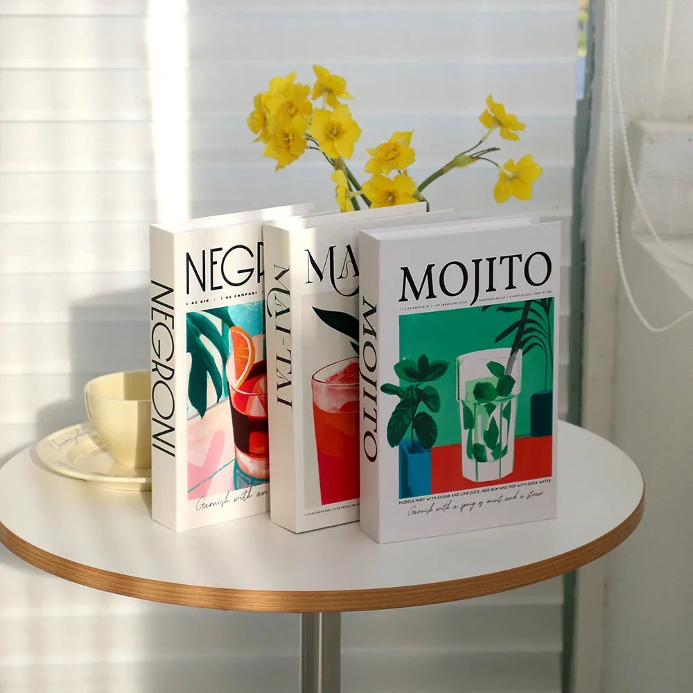 3Pcs Foldable Fashion Fake Books Living Room Decoration Designer Books Coffee Table Ornaments Club Hotel Room Villa Prop Books