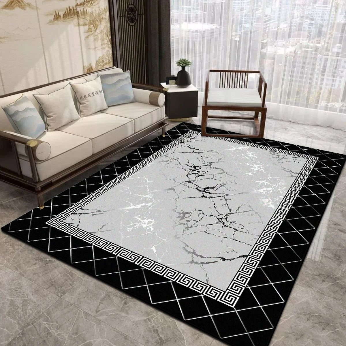 Minimalist Area Rug for Living Room Lounge Large Soft Carpet Non-Slip Machine Washable