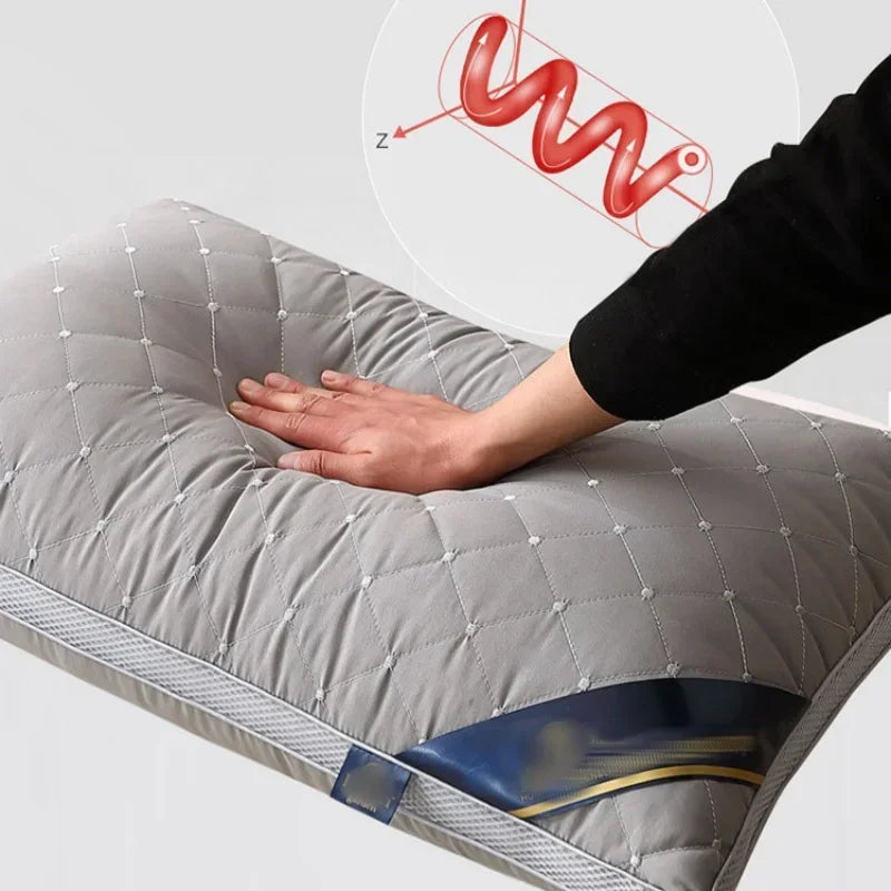 Orthopedic Pillow for Cervical Support & Sleep Aid High Resilience Non-Collapsing Core Student Single Pillow Home/Dorm/Hotel Use