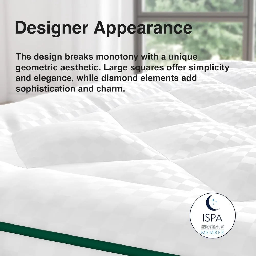 Extra Thick Pillow Top Mattress Topper - Novilla Queen Size Down Alternative Mattress Pad with Breathable Cover