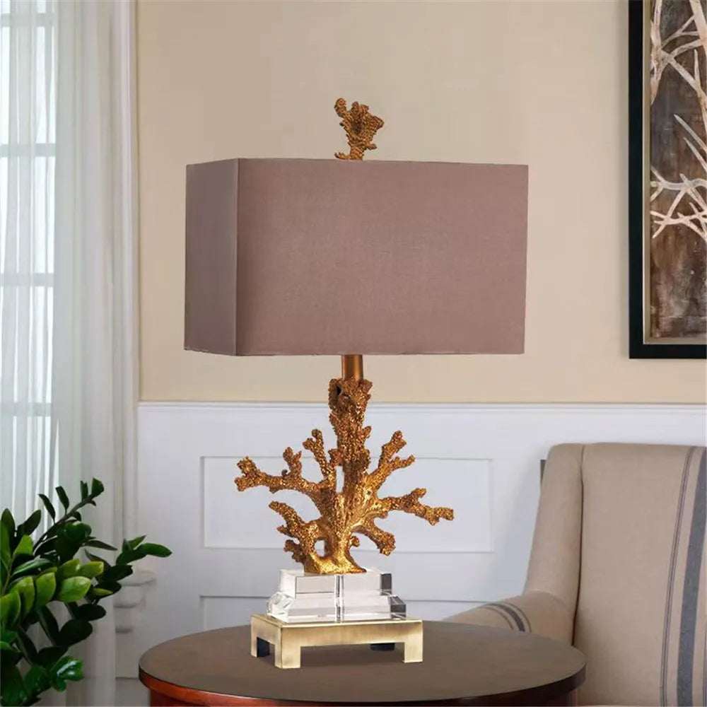 Contemporary Luxury Table Lamp LED American Creativity Living Room Bedroom Study Villa Hotel Bedside Household Desk Light