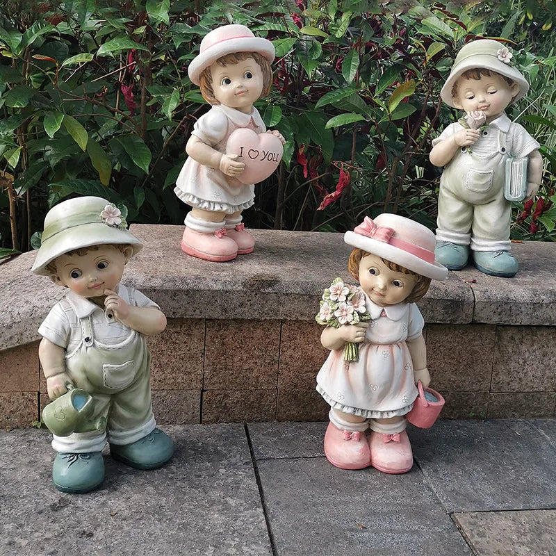 Outdoor Cartoon Garden in the Courtyard, Display Decorations, Landscape Sculpture, Resin Crafts