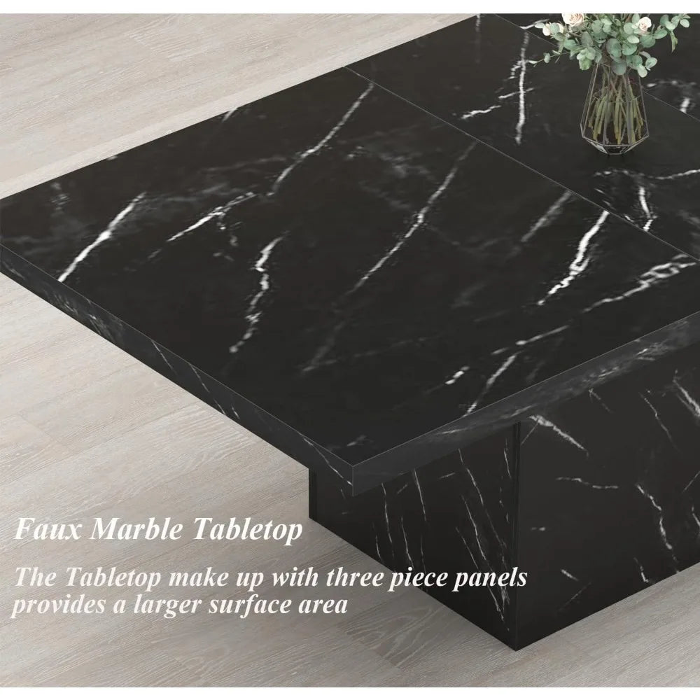 71” Dining Table for 6-8, Rectangle Modern Faux Marble Dinner Table, Large Dining Room Table for Kitchen Living Room,