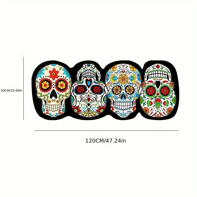 Skull Pattern Carpet - Colorful Bedroom Entrance - Halloween And Day Of The Dead Bedside Rug - Festive Decoration