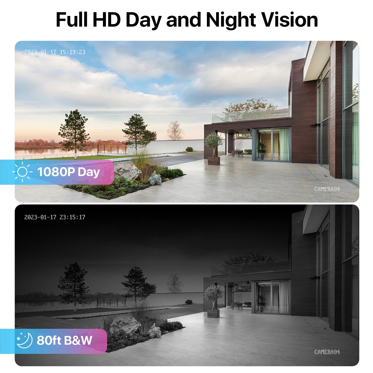 ZOSI 1080P HD Bullet Security Cameras – 4-Pack (Indoor / Outdoor)