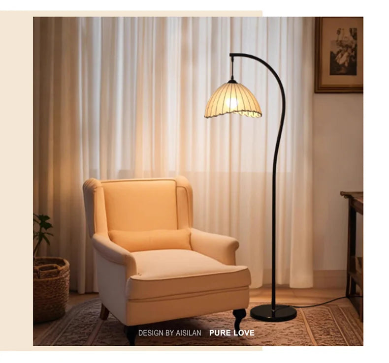 Nordic Linen Fabric Led Floor Lamps Living Room Sofaside Atmosphere Lights Home Lighting Bedroom Bedside Lustre Lamp Fixtures