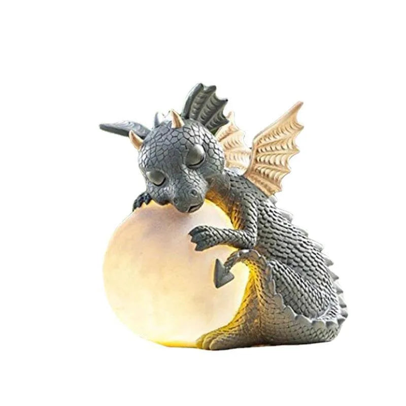 Garden Meditation Chan Long Resin Statue Outdoor Garden Creative Meditation Dragon Decorative Resin Crafts Ornament