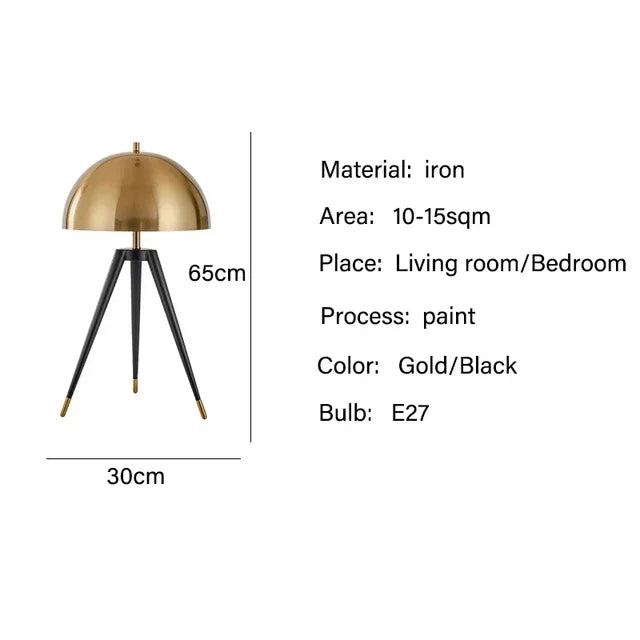 Nordic Postmodern Tripod Floor Lamp Vintage Mushroom LED Standing Light for Living Room Study Bedroom Office Home Decor Lighting