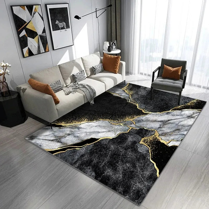 Modern Abstract Marble Living Room CarpetHome Decorations Sofa Table Large Area Rugs Nonslip Bedroom Floor Mat Entrance Mat