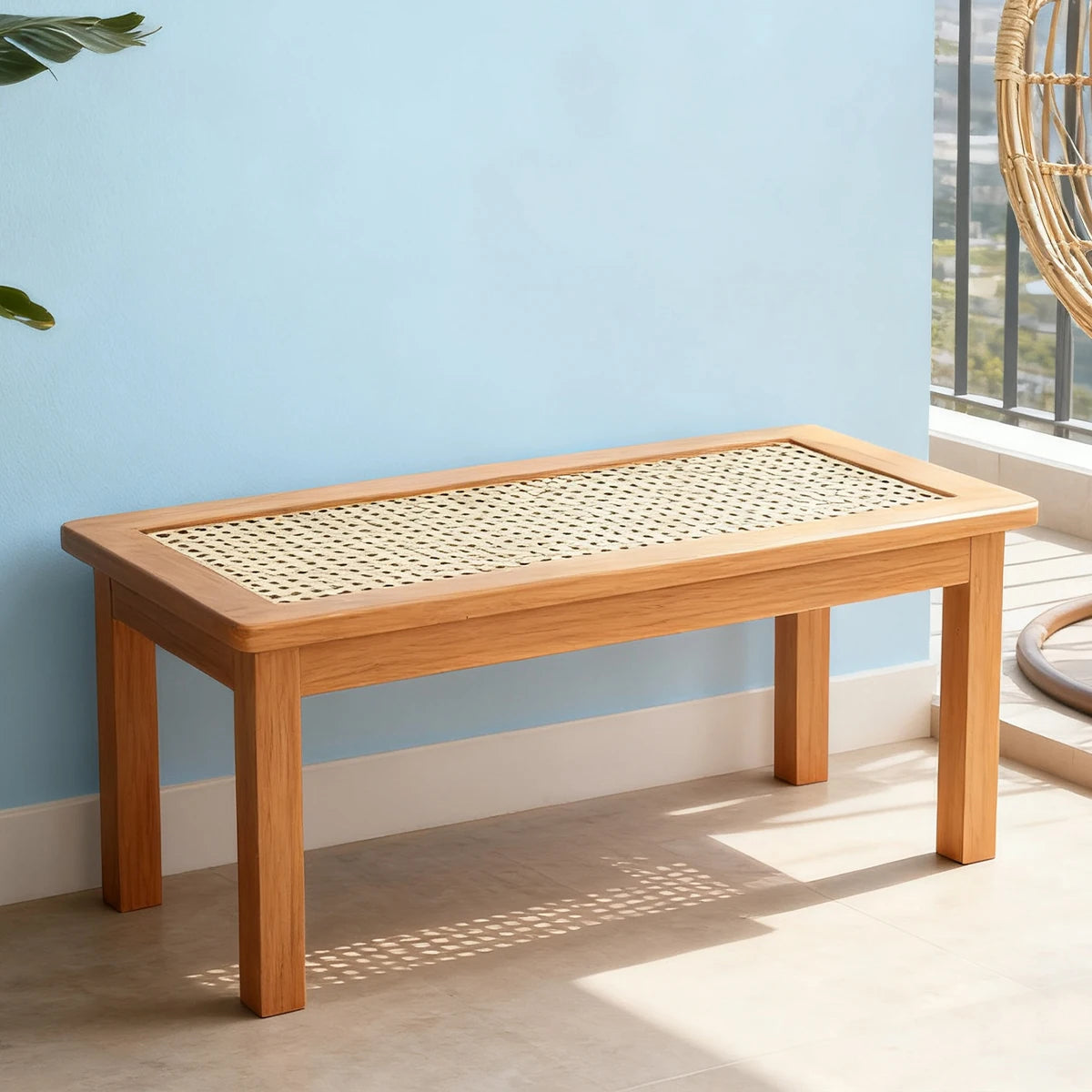 Multi-Use Bamboo Bench – Lightweight Long Seat for Home & Balcony
