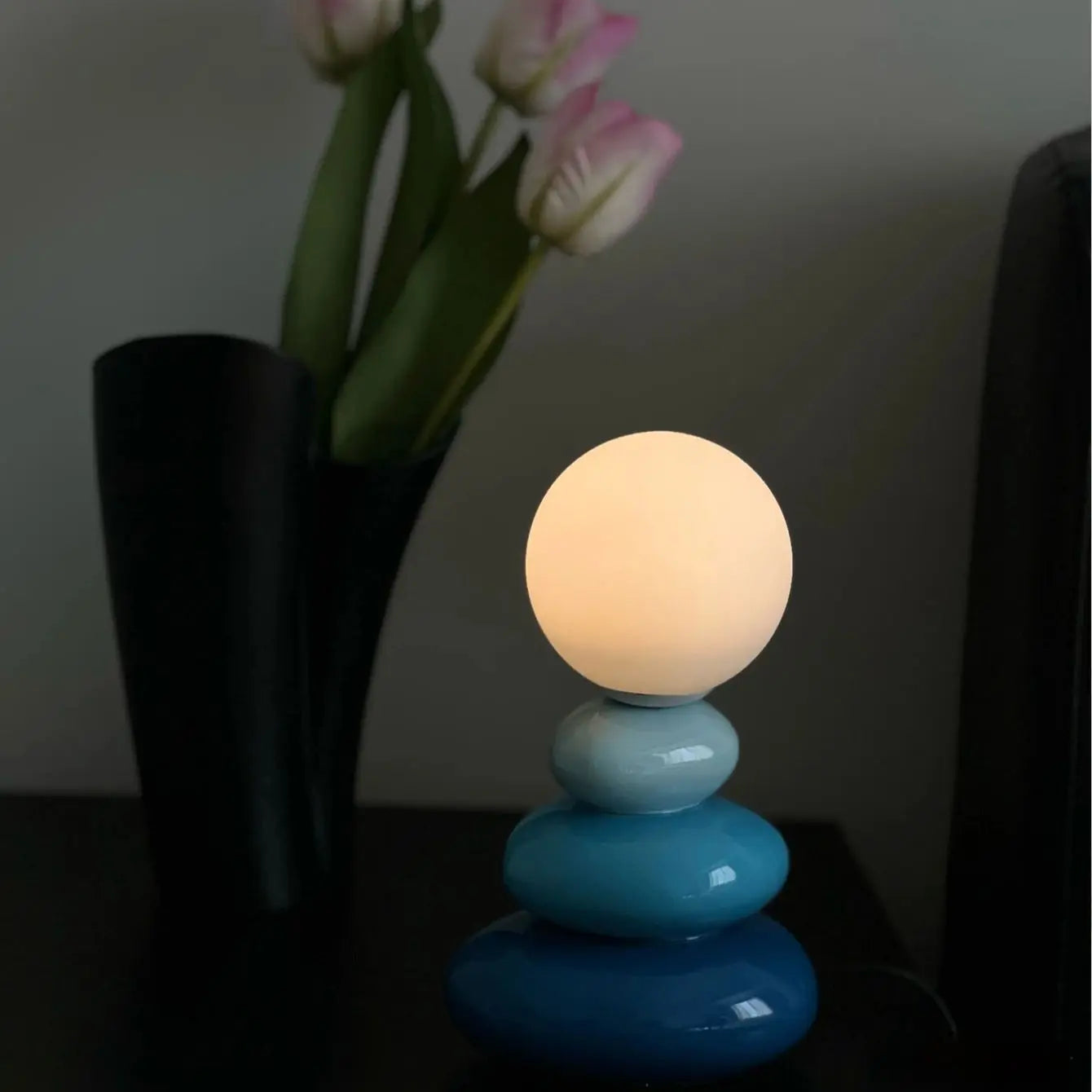 LED Colorful ceramics led table lamp for bedroom desk Mood light Lamp bedside table moon stromatolite Room decorating items