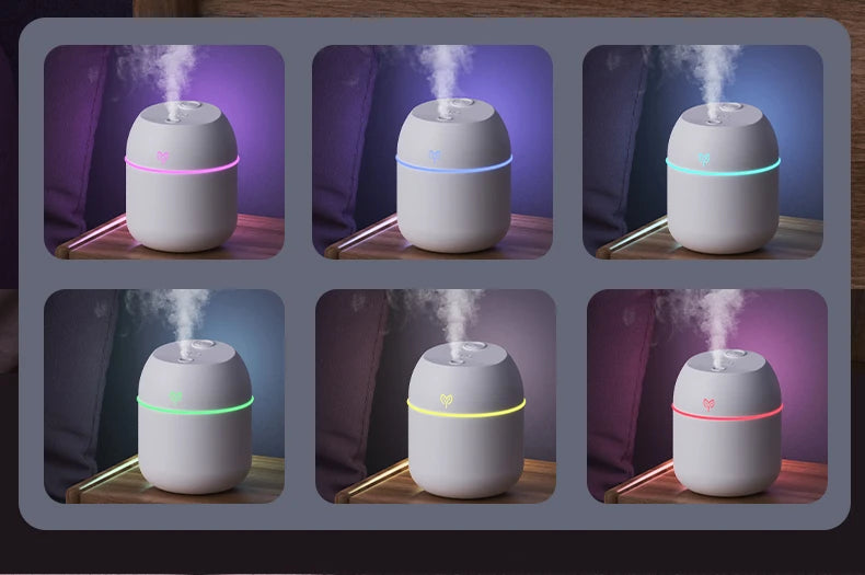 200ML Air Mini Humidifier Portable USB Aroma Essential Oil Diffuser Car Purifier Mist Maker LED Lamp Lighting For Home Bedroom