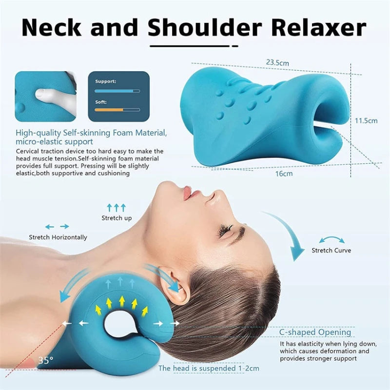 Cervical Spine Stretch Gravity Muscle Relaxation Traction Neck Stretcher Shoulder Massage Pillow Relieve Pain Spine Correction