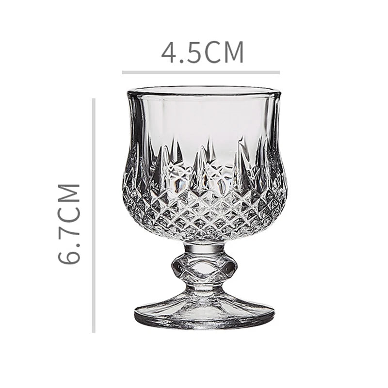 Wine Glasses Set of 6 Diamond Painting Glass Cups European Style Creative Wedding Gifts Home Accessories Transparent Drinkware