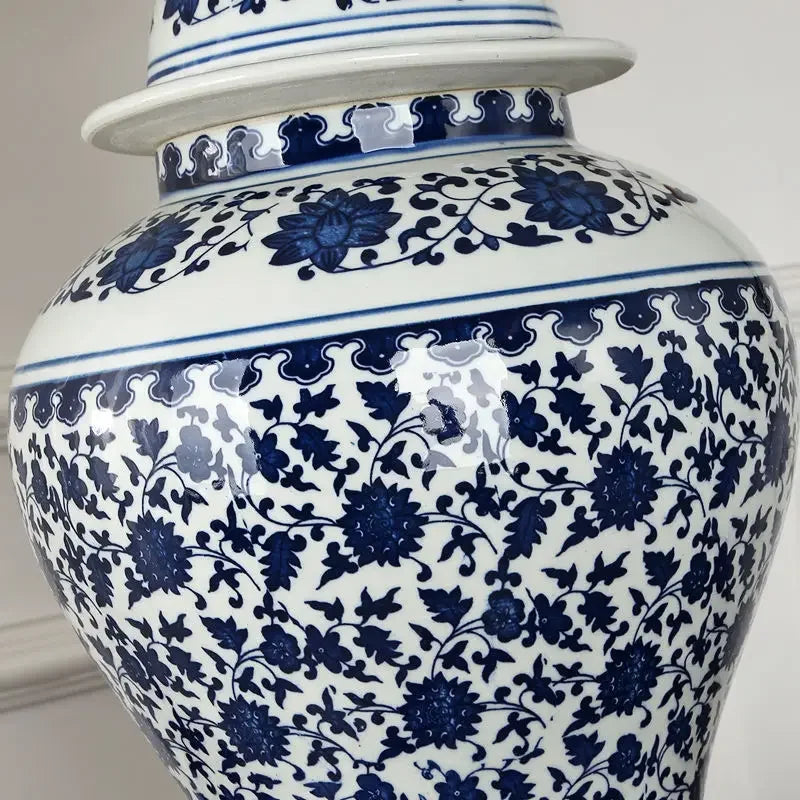 DEBBY Modern Ceramics Table Lamp LED Dimming Chinese Blue And White Porcelain Desk Light for Home Living Room Bedroom