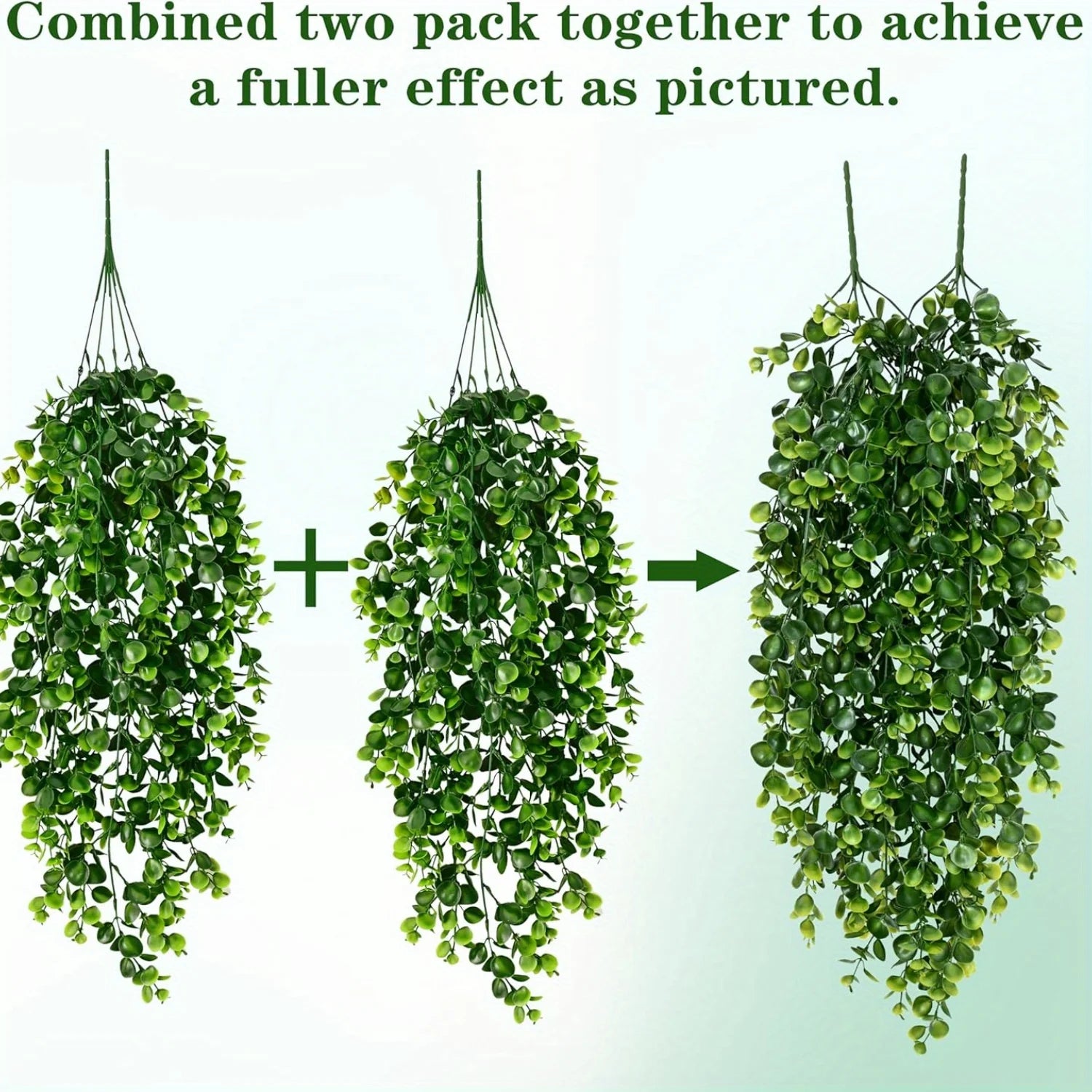 Artificial Hanging Plants Fake Wall Hanging Eucalyptus Plants UV Resistant Plastic Decor for Party Wall Porch Wedding Decoration