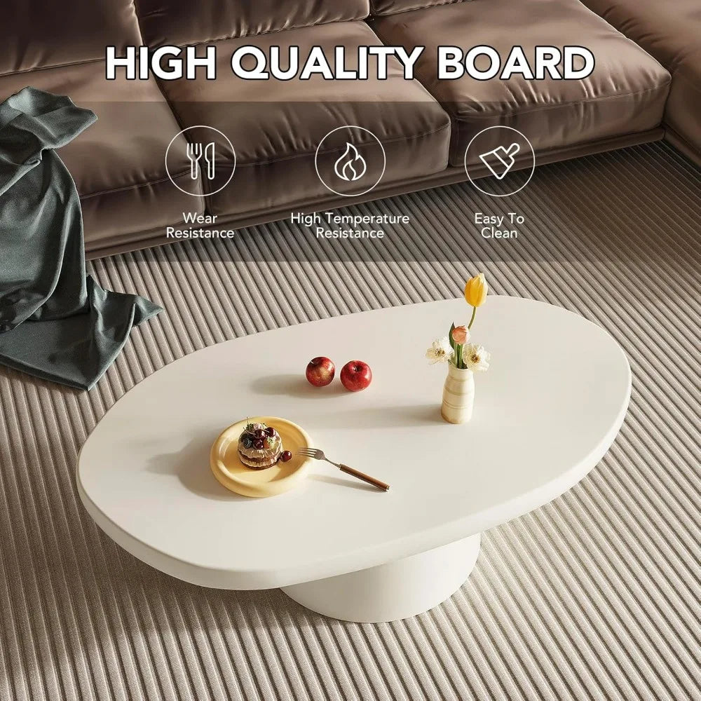 White Cloud Coffee Table – Modern Minimalist 45.67” Funky Accent Table