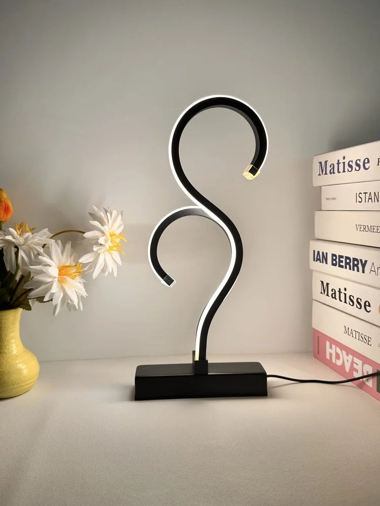 1PC Double Question Mark Creative Desk Lamp with USB Power Plug and Three Color Lighting