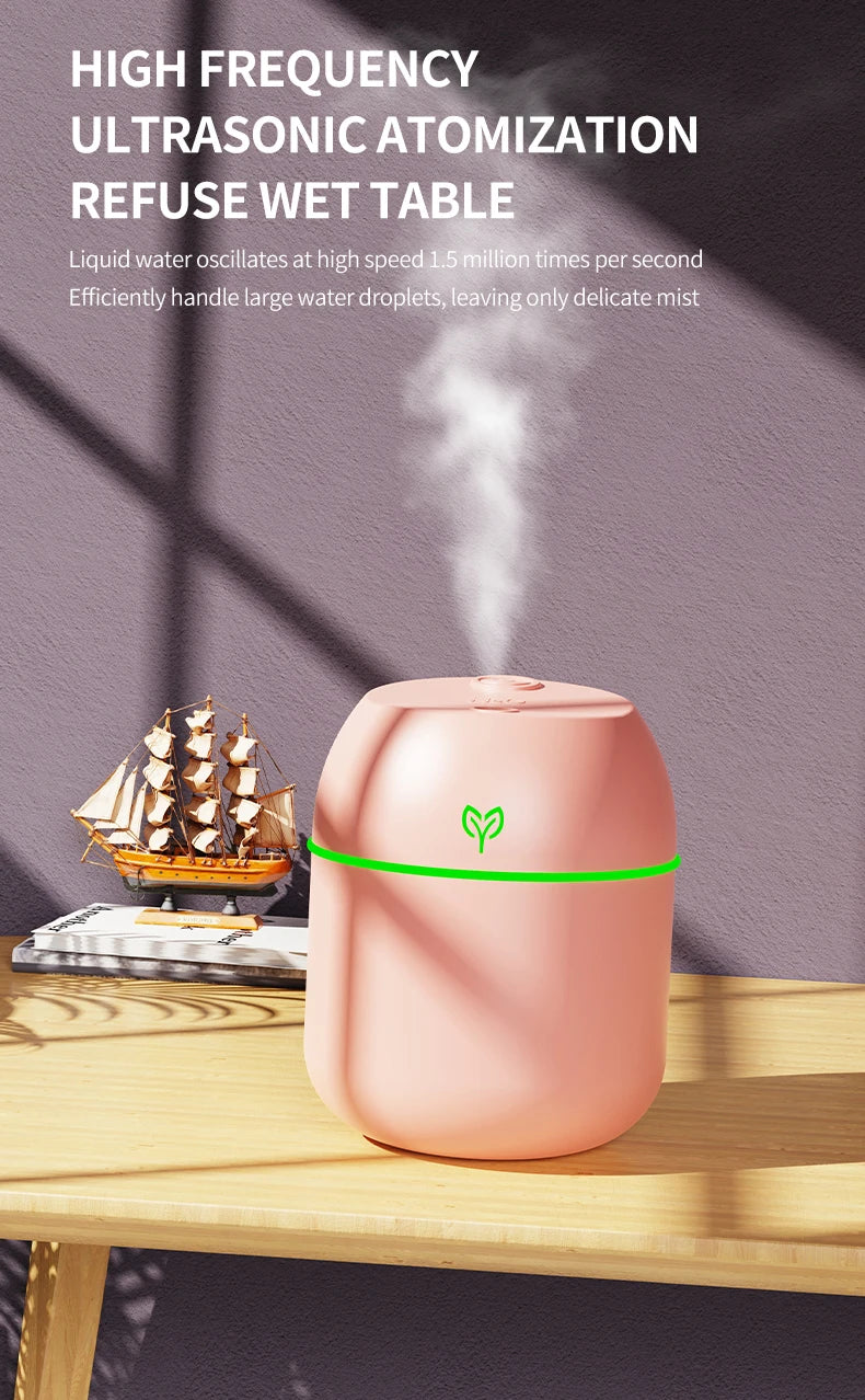 200ML Air Mini Humidifier Portable USB Aroma Essential Oil Diffuser Car Purifier Mist Maker LED Lamp Lighting For Home Bedroom