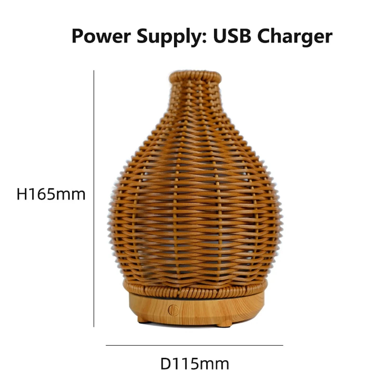 Wood Weave Vase Humidifier Aromatherapy Household Vase Air Humidifier Ultrasonic Mute Colorful Humidifier Spray Instrumen