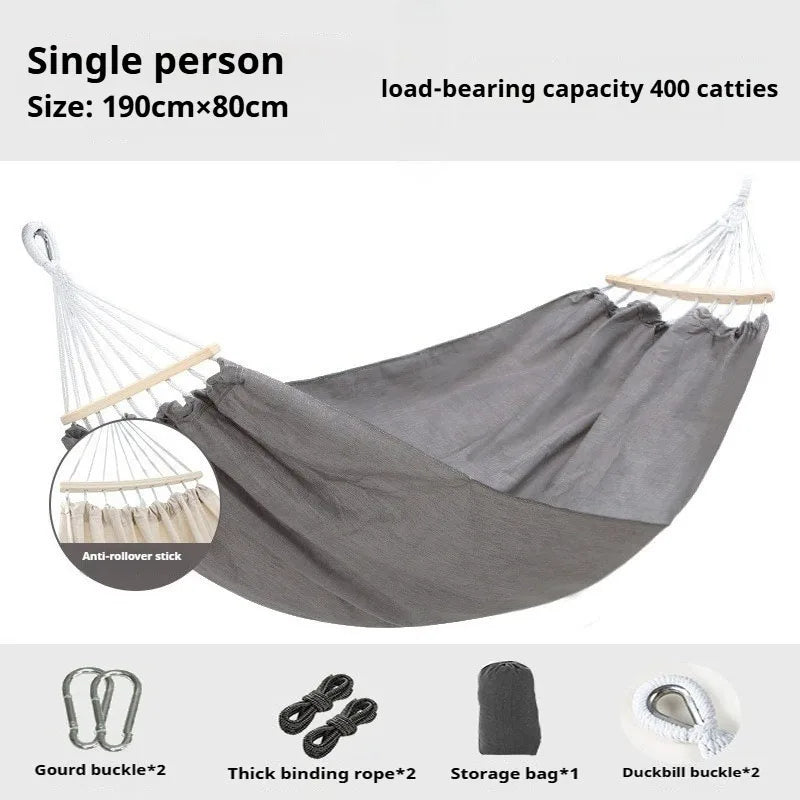 Hammock outdoor swing, anti - rollover for outdoor picnic, beach camping. Suitable for indoor use at home, for single or double