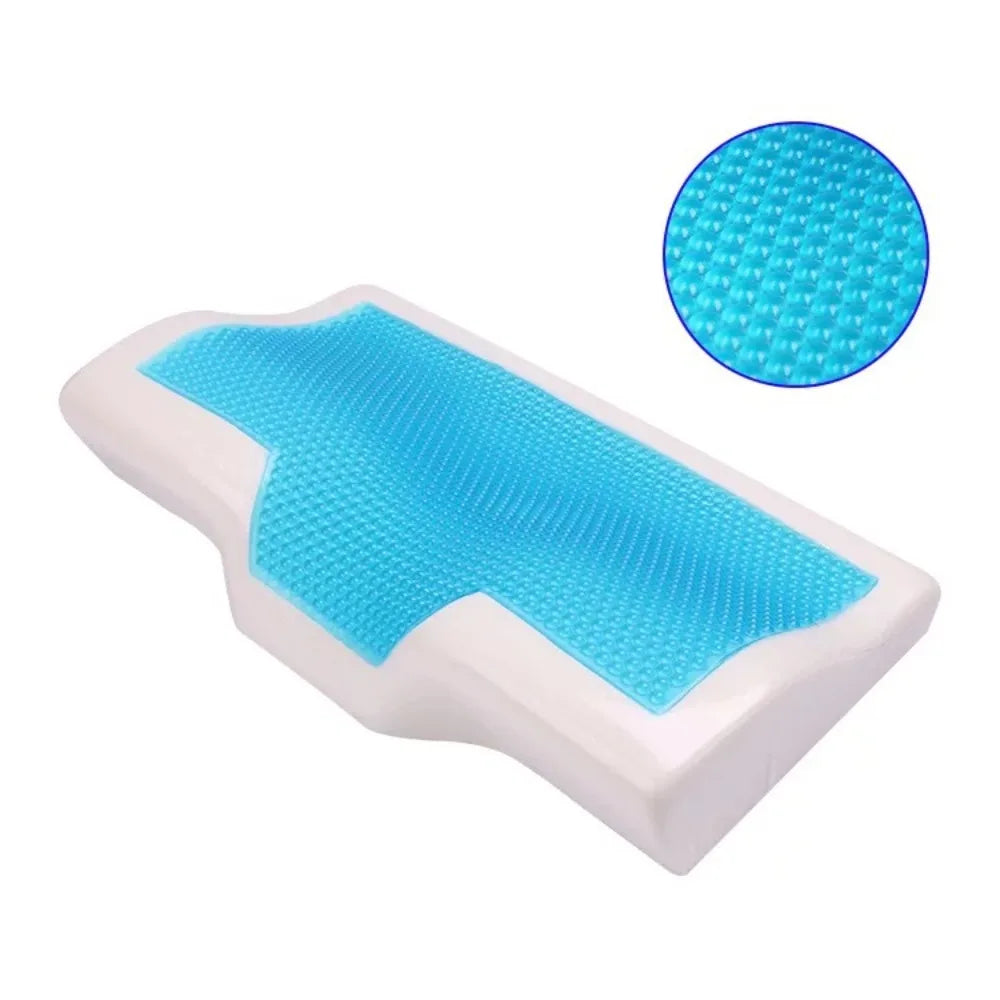 2025 Cooling Gel Memory Foam Pillow Summer Ice Silk Butterfly Shape Slow Rebound Pillow for Neck Pain Relief