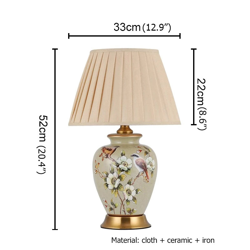 Ceramic Table Lamp Desk Light Luxury Modern LED Pattern Design  For Home Bedroom Living Room