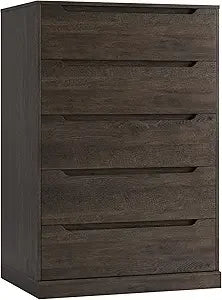HOSTACK 43.3 Tall Modern 5 Drawer Dresser for Bedroom, Large Chest of Drawers with Storage, Wood Clothes Storage Organizer