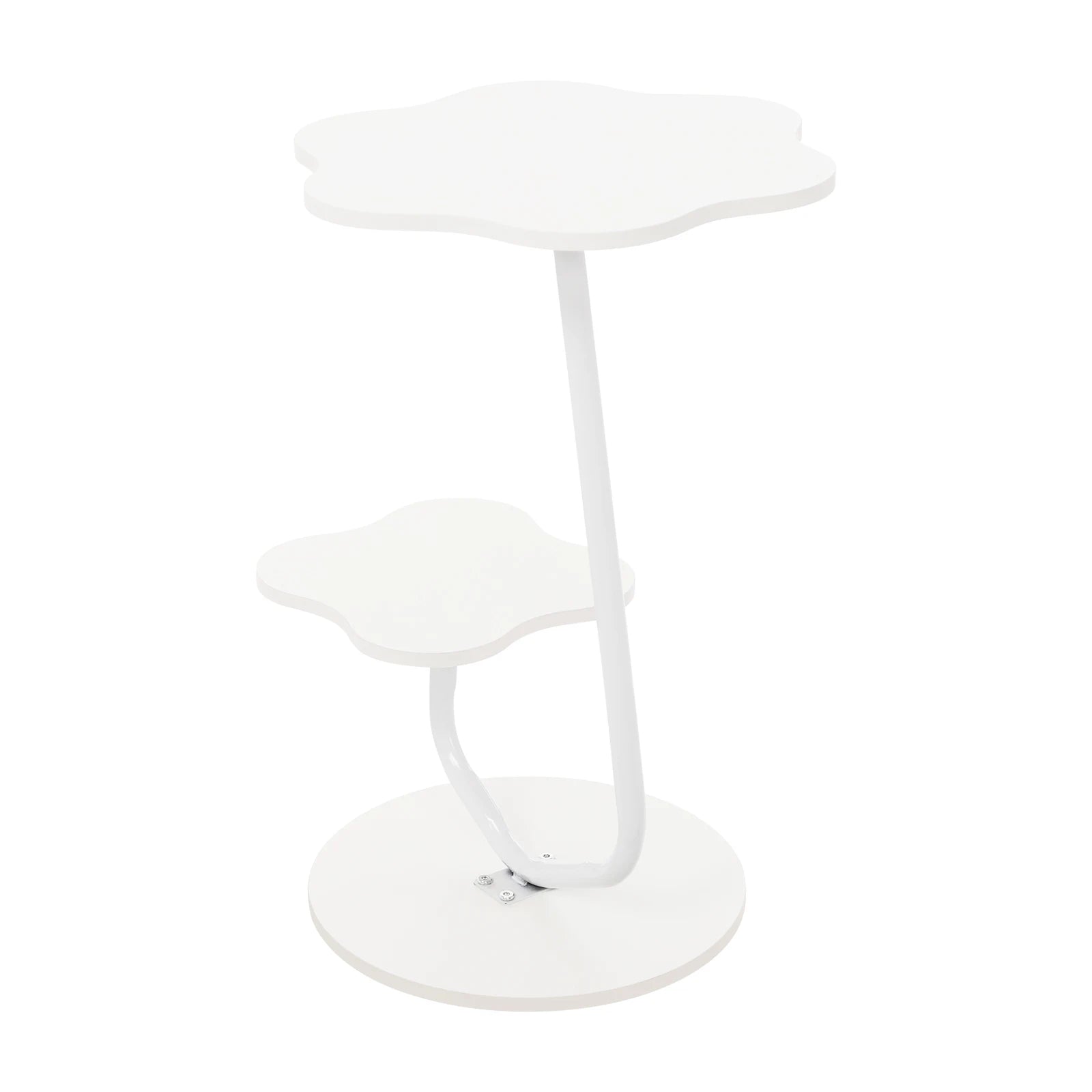 Flower-shape Coffee Table 2-tier Nordic Side Table INS Decoration Corner Table Home Ornament Cream White