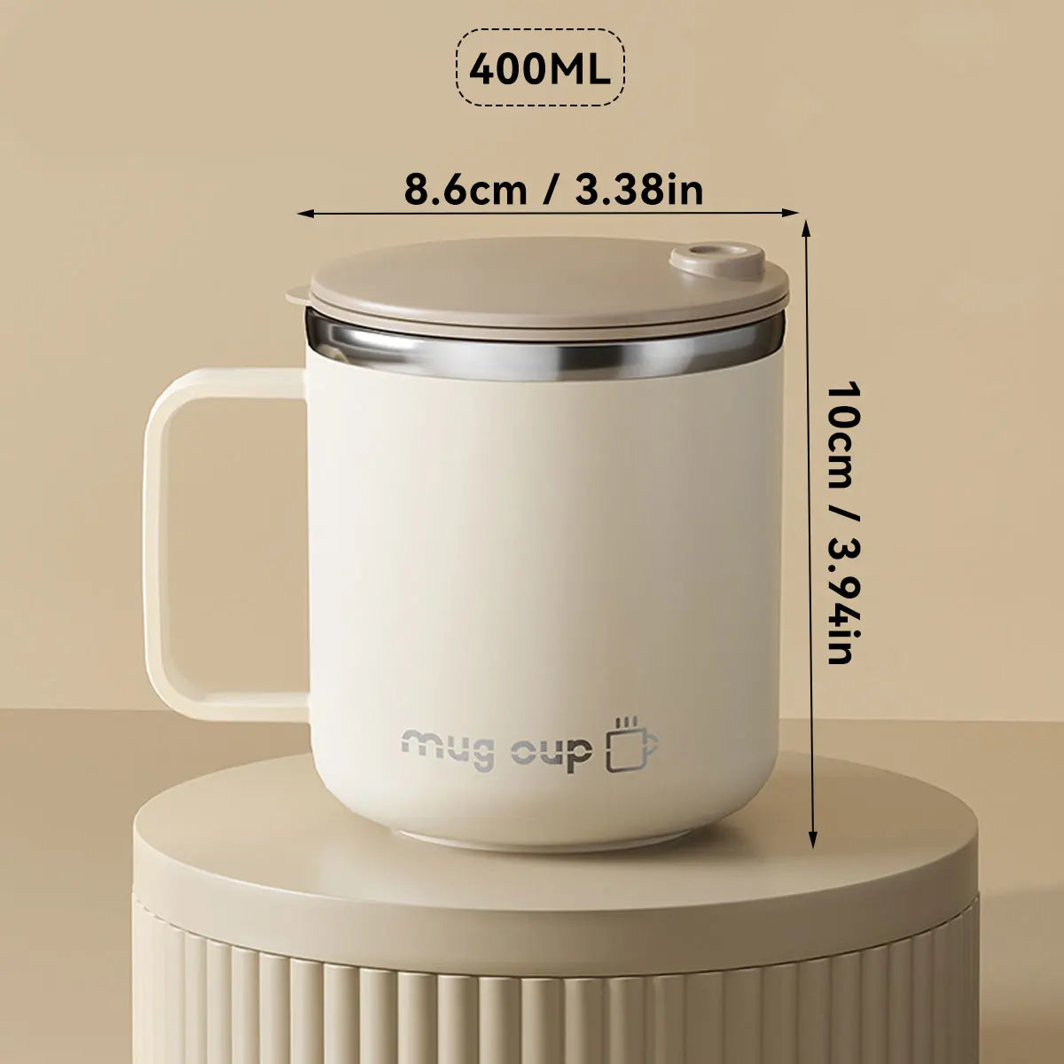 400ML Insulated Coffee Mug with Lid – Double Wall Stainless Steel Drinkware
