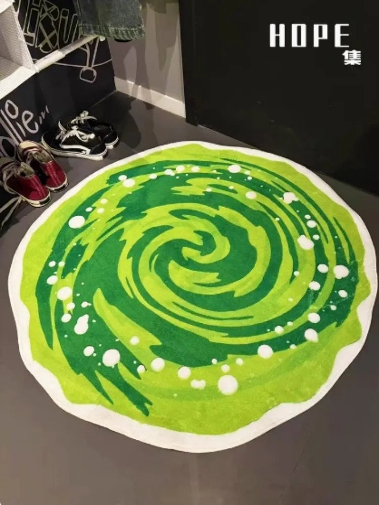 VIKAMA Creative Round Carpet Bedroom Bedside Dirt-Resistant Foot Mat Living Room Sofa Anti-Slip Floor Mat Home Decoration