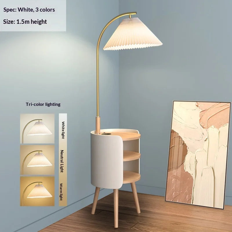 Scandinavian Luxury  with Side Table Round Nightstand for Living Room Sofa Bedside Lighting Room Decoration Light Floor Lamp LED