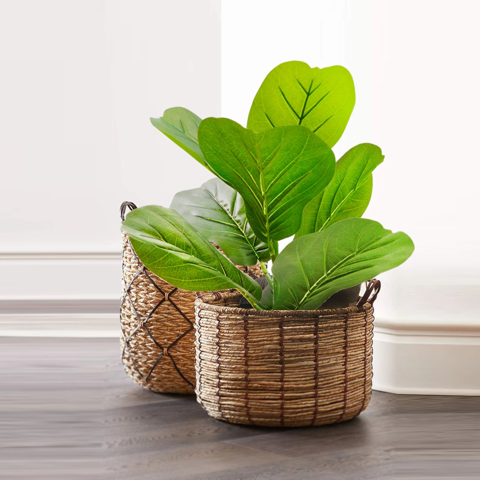 35-63cm/24.8in Artificial violin ficus leaves Nordic style potted plants artificial trees landscaping home decoration