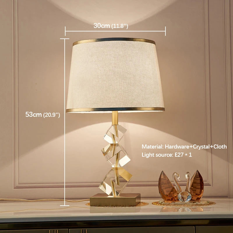 Modern Crystal LED Table Lamp Simple Luxurious Creative for Home Decor Living Room Bedroom Bedside Decorative Table Lighting