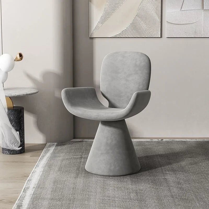 Nordic Solid Wood Swivel Accent Chair – Portable Armchair with Backrest