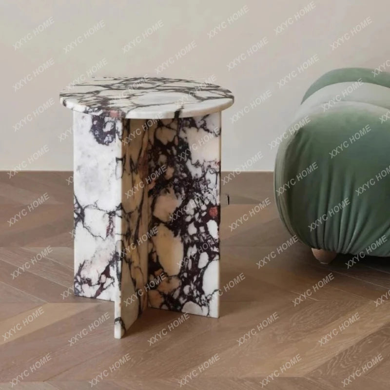 Italian marble side table light luxury Nordic minimalist designer sofa bedroom