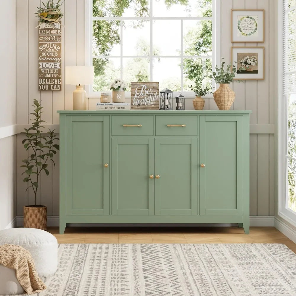 55" Buffet Cabinet with Storage, Kitchen Buffet Sideboard with Drawers, Large Storage Cabinet with Doors and Shelves